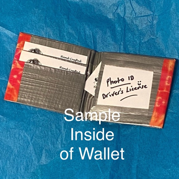 🟢5/$25  𝑯𝒂𝒏𝒅𝒎𝒂𝒅𝒆 Peace Duct Tape Wallet - Picture 7 of 8